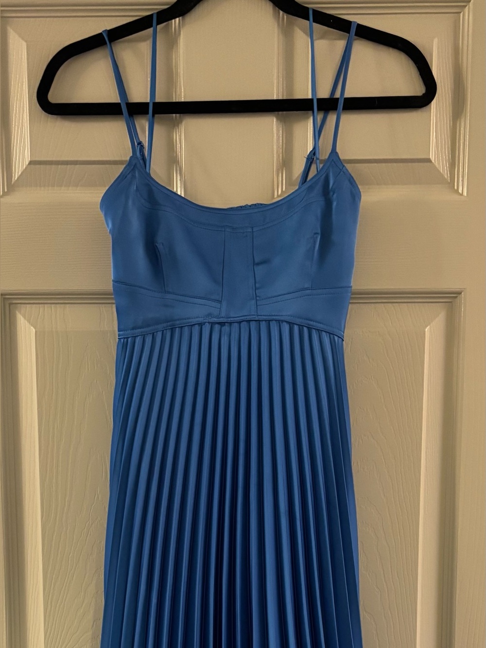 House of Harlow 1960 Electric Blue Pleated Midi Dress